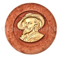 Lot 114 - A 19TH-CENTURY GILT-BRASS PORTRAIT PLAQUE OF SIR WALTER RALEIGH