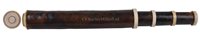 Lot 195 - Ø A 1IN. LEATHER THREE-DRAW TELESCOPE, PROBABLY ITALIAN, EARLY 18TH-CENTURY