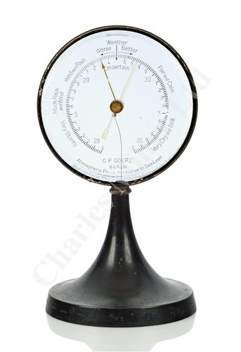 Lot 211 - A MYSTERY BAROMETER BY C. P. GOERZ, BERLIN FOR THE ENGLISH MARKET, CIRCA 1925