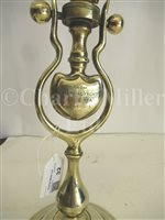 Lot 32 - A PAIR OF ELECTRIC GIMBAL LIGHTS FROM THE H.M. ROYAL YACHT ALBERTA, CIRCA 1900