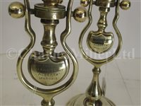 Lot 32 - A PAIR OF ELECTRIC GIMBAL LIGHTS FROM THE H.M. ROYAL YACHT ALBERTA, CIRCA 1900