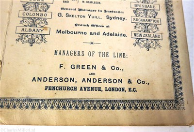 Lot 78 - ORIENT LINE: PASSENGER LIST FOR THE R.M.S. LUSITANIA, 14TH AUGUST 1891