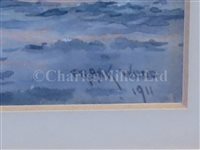 Lot 81 - δ FRANK WATSON WOOD (BRITISH, 1862–1953) - Study of a torpedo boat at sea