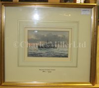 Lot 81 - δ FRANK WATSON WOOD (BRITISH, 1862–1953) - Study of a torpedo boat at sea