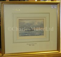 Lot 81 - δ FRANK WATSON WOOD (BRITISH, 1862–1953) - Study of a torpedo boat at sea
