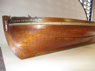 Lot 12 - AN HISTORICALLY INTERESTING LUGGER LIFEBOAT MODEL BUILT BY H. TWYMAN FOR THE INTERNATIONAL EXHIBITION, LONDON, 1862