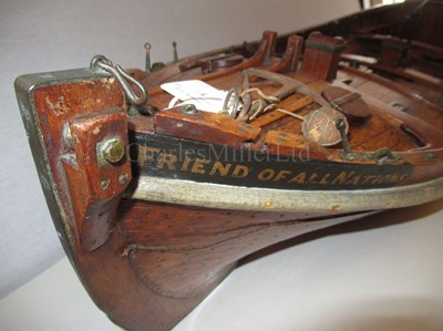 Lot 12 - AN HISTORICALLY INTERESTING LUGGER LIFEBOAT MODEL BUILT BY H. TWYMAN FOR THE INTERNATIONAL EXHIBITION, LONDON, 1862
