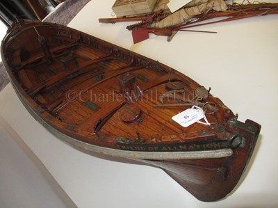 Lot 12 - AN HISTORICALLY INTERESTING LUGGER LIFEBOAT MODEL BUILT BY H. TWYMAN FOR THE INTERNATIONAL EXHIBITION, LONDON, 1862