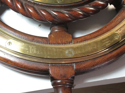 Lot 187 - A BULKHEAD SHP'S CLOCK, BELIEVED TO BE FROM R.M.S. MAURETANIA (1906) AND PRESENTED 1950