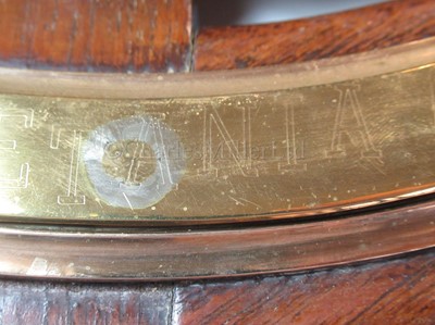 Lot 187 - A BULKHEAD SHP'S CLOCK, BELIEVED TO BE FROM R.M.S. MAURETANIA (1906) AND PRESENTED 1950