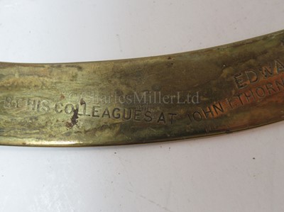 Lot 187 - A BULKHEAD SHP'S CLOCK, BELIEVED TO BE FROM R.M.S. MAURETANIA (1906) AND PRESENTED 1950