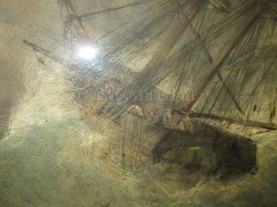 Lot 63 - ATTRIBUTED TO EDWARD DUNCAN (BRITISH, 1803-1882); A dramatic rescue off Dunstanburgh Castle