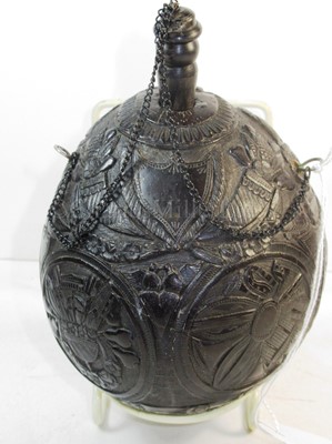 Lot 32 - A 19TH CENTURY CARVED COCONUT BUGBEAR