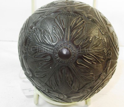 Lot 32 - A 19TH CENTURY CARVED COCONUT BUGBEAR