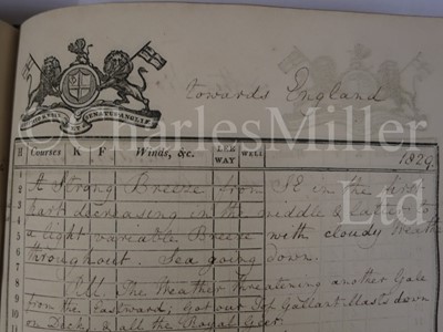Lot 63 - A SHIP'S LOG FOR THE EAST INDIAMAN BERWICKSHIRE