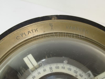 Lot 315 - A SECOND WORLD WAR GERMAN E-BOAT COMPASS BY C. PLATH, HAMBURG
