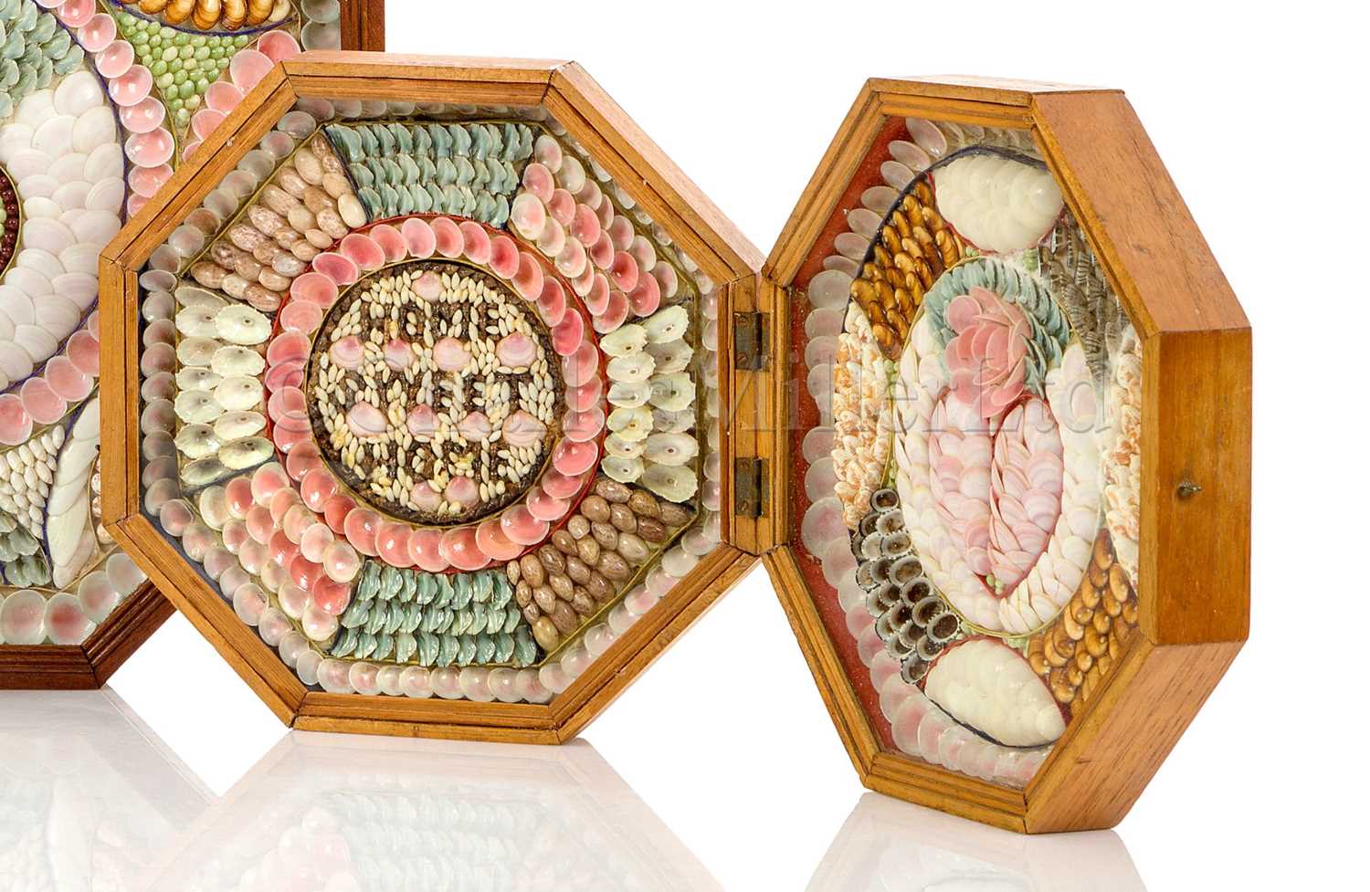 Lot 77 - A 19TH CENTURY BARBADOS DOUBLE SHELLWORK VALENTINE