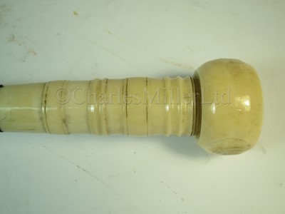 Lot 96 - Ø A RARE 19TH CENTURY SAILORWORK MARINE IVORY WALKING STICK