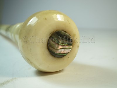 Lot 96 - Ø A RARE 19TH CENTURY SAILORWORK MARINE IVORY WALKING STICK