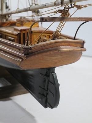 Lot 5 - A WELL-RIGGED MODEL OF A 19TH CENTURY TWIN-MASTED TRADING SCHOONER