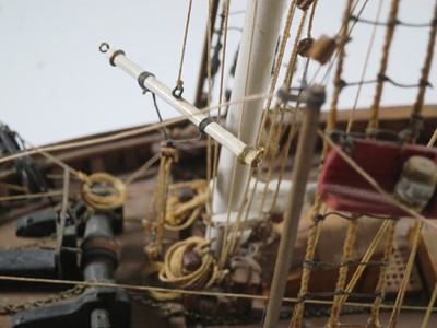 Lot 5 - A WELL-RIGGED MODEL OF A 19TH CENTURY TWIN-MASTED TRADING SCHOONER