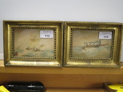 Lot 113 - NICHOLAS POCOCK (BRITISH, 1740-1821) Rowing Admiral Hawkins-Whitshed to shore; Returning under sail