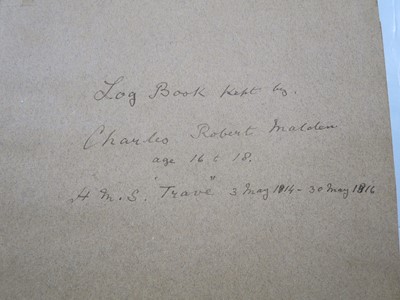 Lot 111 - ROBERT CHARLES MALDEN'S MIDSHIPMAN'S LOG BOOKS, 1809-1816