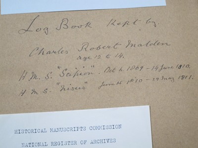 Lot 111 - ROBERT CHARLES MALDEN'S MIDSHIPMAN'S LOG BOOKS, 1809-1816