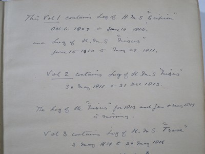 Lot 111 - ROBERT CHARLES MALDEN'S MIDSHIPMAN'S LOG BOOKS, 1809-1816