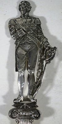 Lot 139 - A PAIR OF SILVER COMMEMORATIVE CAKES SLICES FOR NELSON AND WELLINGTON