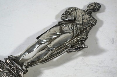 Lot 139 - A PAIR OF SILVER COMMEMORATIVE CAKES SLICES FOR NELSON AND WELLINGTON