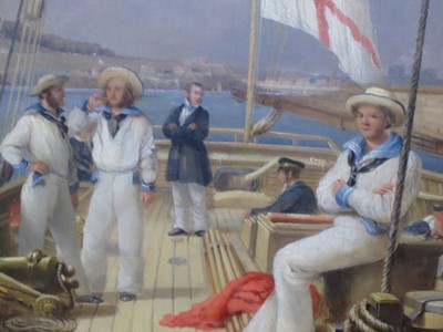 Lot 33 - NICHOLAS CONDY (BRITISH, 1793-1857) - THE R.Y.S. CUTTER YACHT 'GANYMEDE', WITH THE OWNER J.H.W. PIGOTT SMYTH PIGOTT ESQ. ON DECK