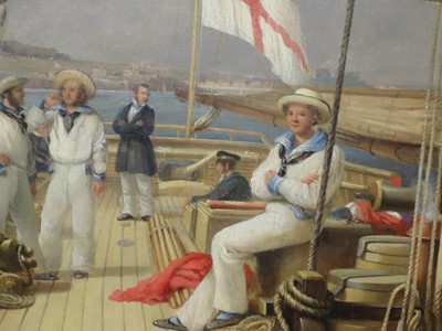 Lot 33 - NICHOLAS CONDY (BRITISH, 1793-1857) - THE R.Y.S. CUTTER YACHT 'GANYMEDE', WITH THE OWNER J.H.W. PIGOTT SMYTH PIGOTT ESQ. ON DECK