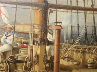 Lot 33 - NICHOLAS CONDY (BRITISH, 1793-1857) - THE R.Y.S. CUTTER YACHT 'GANYMEDE', WITH THE OWNER J.H.W. PIGOTT SMYTH PIGOTT ESQ. ON DECK