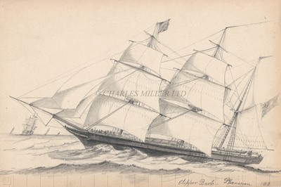 Lot 31 - C* A* C* (19TH CENTURY) - A COLLECTION OF 9 PENCIL DRAWINGS ALL WITH TITLES INCLUDING 'SLOOP OF WAR', 'ATTACKING CHINESE JUNCKS'
