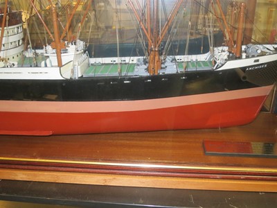 Lot 67 - A BUILDER'S-STYLE MODEL FOR THE ALFRED HOLT (BLUE FUNNEL) LINE PASSENGER-CARGO SHIP M.V. 'ANCHISES' [1947]