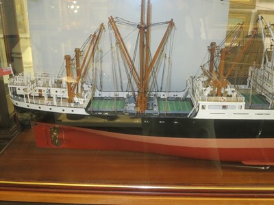 Lot 67 - A BUILDER'S-STYLE MODEL FOR THE ALFRED HOLT (BLUE FUNNEL) LINE PASSENGER-CARGO SHIP M.V. 'ANCHISES' [1947]