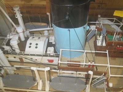 Lot 67 - A BUILDER'S-STYLE MODEL FOR THE ALFRED HOLT (BLUE FUNNEL) LINE PASSENGER-CARGO SHIP M.V. 'ANCHISES' [1947]