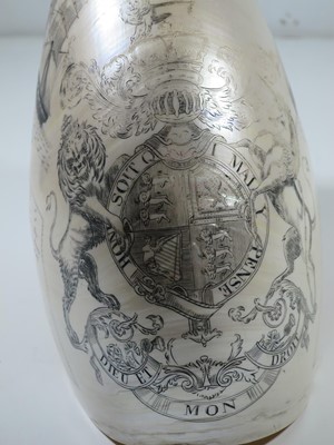 Lot 23 - A LARGE-SIZED MID-19TH CENTURY SCRIMSHAW WORKED NAUTILUS SHELL BY C.H. WOOD