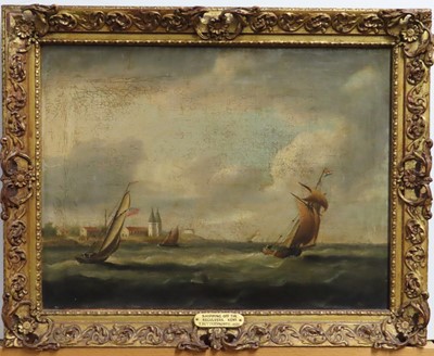 Lot 10 - ATTRIBUTED TO THOMAS BUTTERSWORTH (BRITISH, CIRCA 1768-1842) - Shipping off the Reculvers, Kent