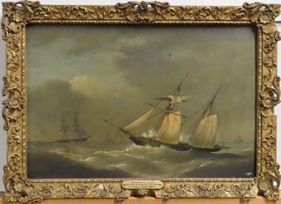 Lot 12 - NICHOLAS MATTHEW CONDY (BRITISH, 1816/18-1851) - Schooner Yacht 'Ellen Gillman' 174 Tons