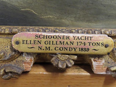 Lot 12 - NICHOLAS MATTHEW CONDY (BRITISH, 1816/18-1851) - Schooner Yacht 'Ellen Gillman' 174 Tons