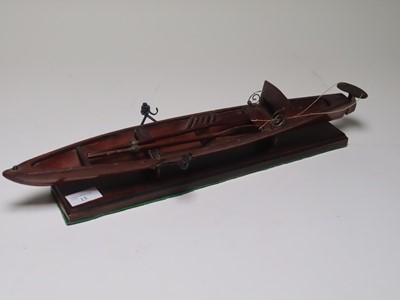 Lot 15 - A 19TH CENTURY MODEL FOR A SINGLE PERSON THAMES ROWING SKIFF