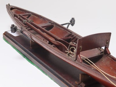 Lot 15 - A 19TH CENTURY MODEL FOR A SINGLE PERSON THAMES ROWING SKIFF
