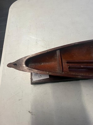 Lot 15 - A 19TH CENTURY MODEL FOR A SINGLE PERSON THAMES ROWING SKIFF