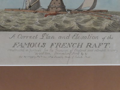 Lot 214 - INVASION THREAT OF ENGLAND: A CORRECT PLAN AND ELEVATION OF THE FAMOUS FRENCH RAFT