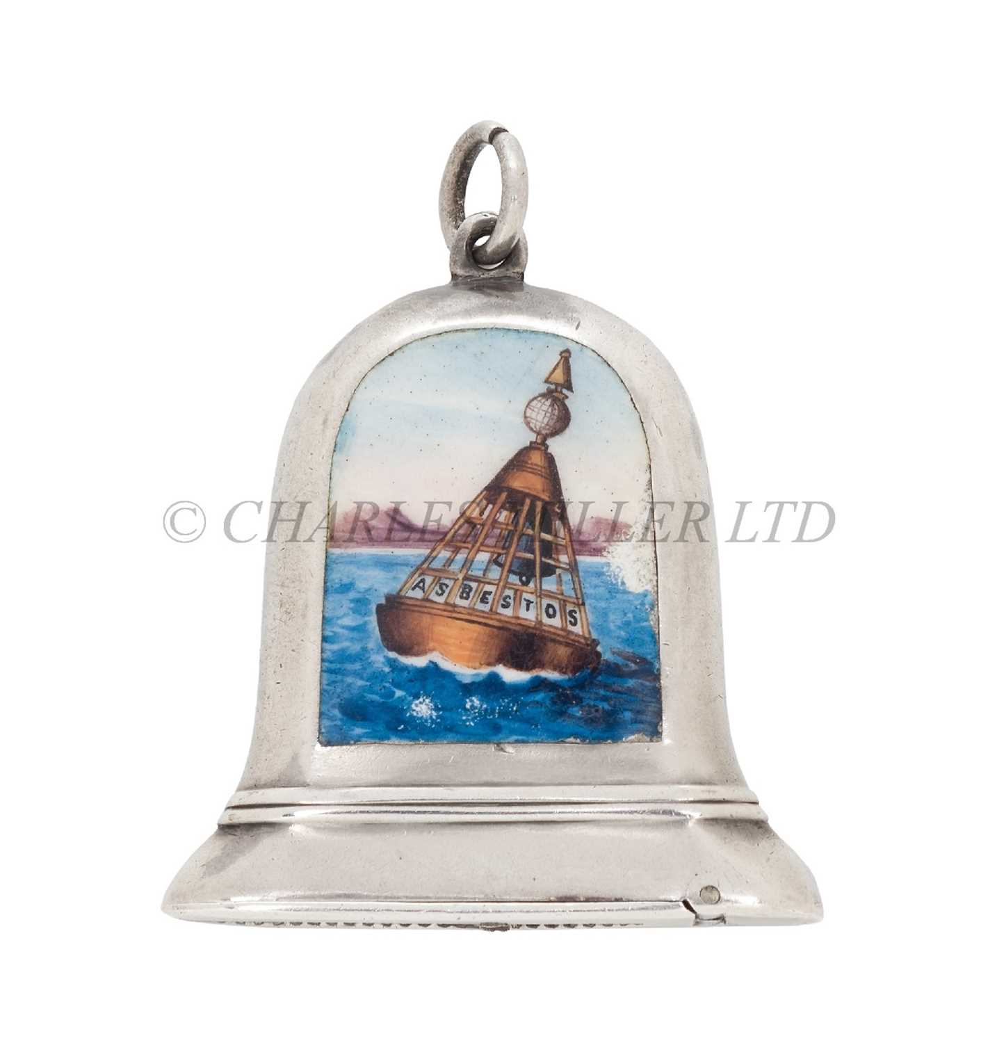 Lot 77 - A VICTORIAN SILVER ADVERTISING VESTA CASE FOR BELL’S ASBESTOS, 1893