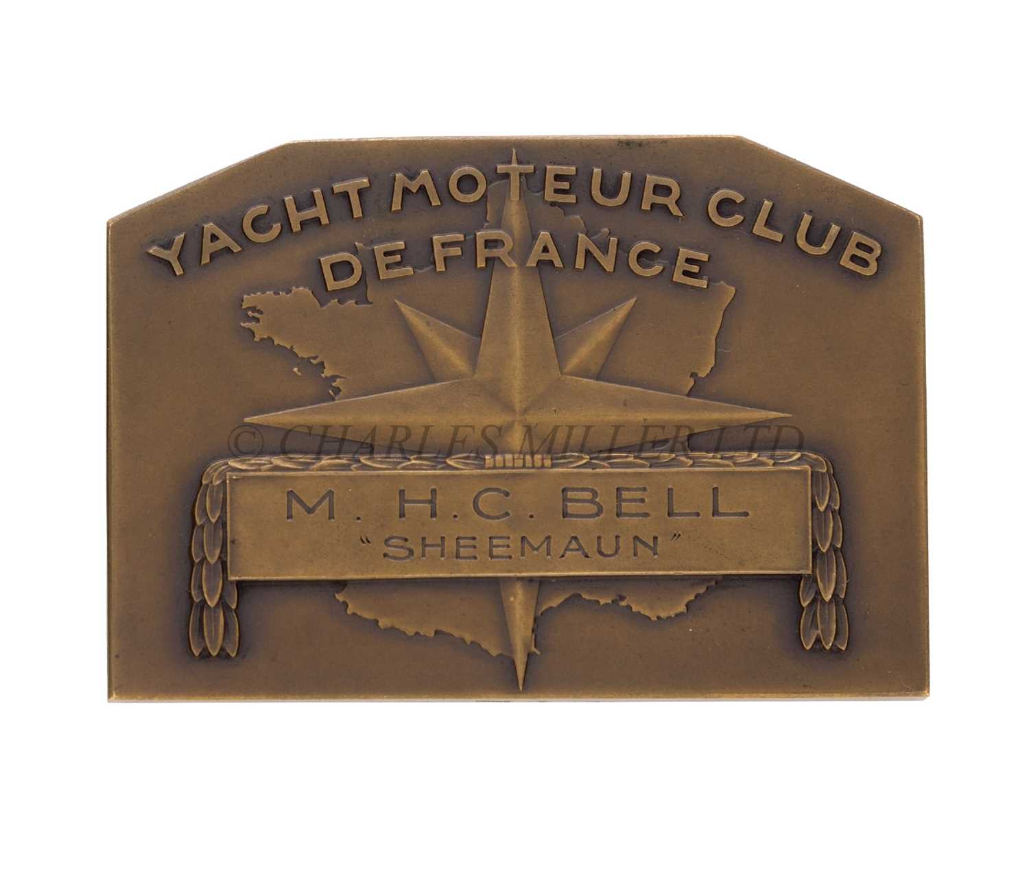 Lot 67 - A BRONZE PLAQUETTE FOR THE YACHT MOTEUR CLUB DE FRANCE, 1938
