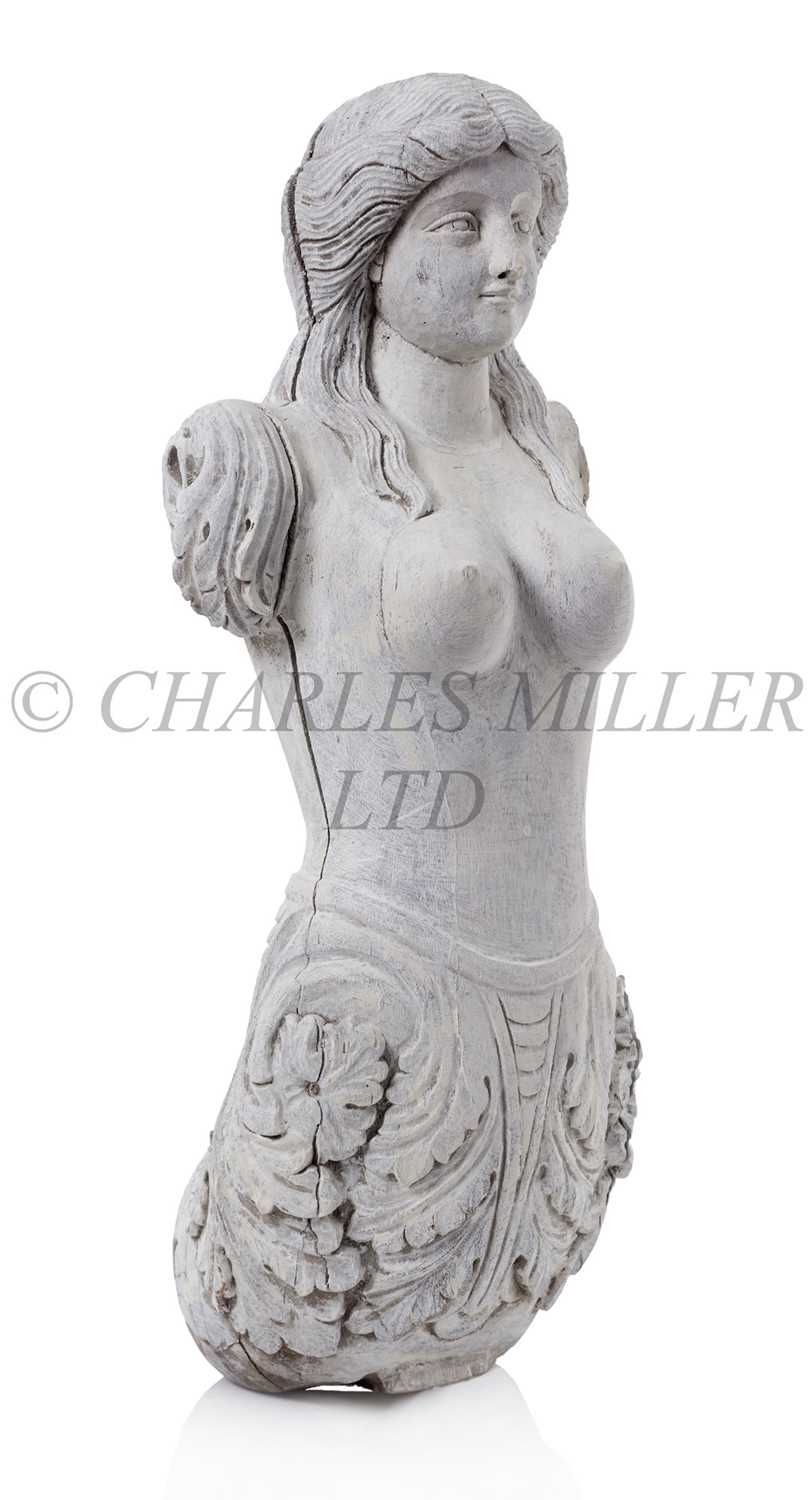 Lot 41 - A FIGUREHEAD CARVING, POSSIBLY A 19TH CENTURY MAQUETTE