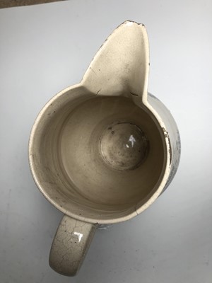 Lot 33 - A LIVERPOOL PORCELAIN JUG FOR THE WORSHIPFUL COMPANY OF SHIPWRIGHTS, CIRCA 1792
